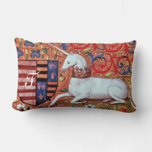 UNICORN- OCH FANTASIBLOMMOR, BLOM- MOTIVMONOGRAM LUMBARKUDDE