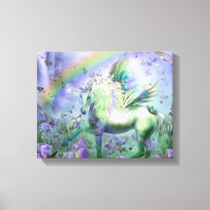 unicorn och fjärilar canvastryck
