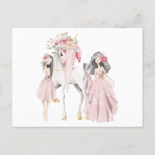 Unicorn och Girls Vykort