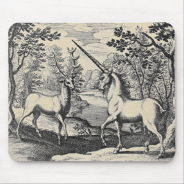 Unicorn och Hjort Stag Musmatta