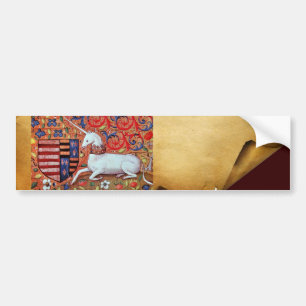 UNICORN- OCH MEDIEVALFLÖDEN,FANTASY BLOMMIGT MOTIF BILDEKAL