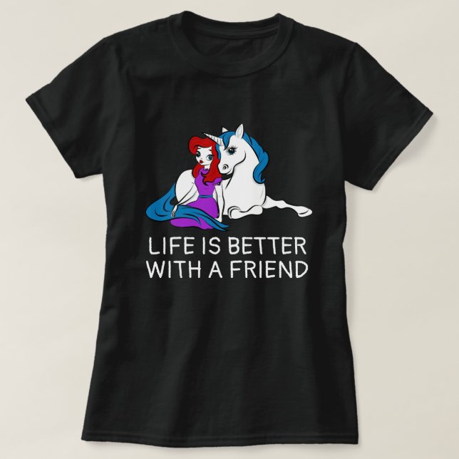 Unicorn och Princess lustik T Shirt (Design framsida)