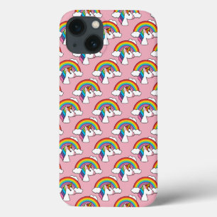 Unicorn och Rainbow med Clouds Kawaii
