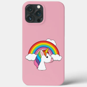 Unicorn och Rainbow med Clouds Kawaii