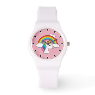 Unicorn och Rainbow med Clouds Kawaii Armbandsur