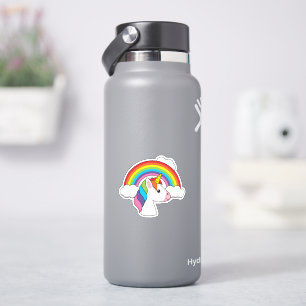 Unicorn och Rainbow med Clouds Kawaii Klistermärken