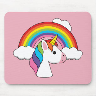 Unicorn och Rainbow med Clouds Kawaii Musmatta