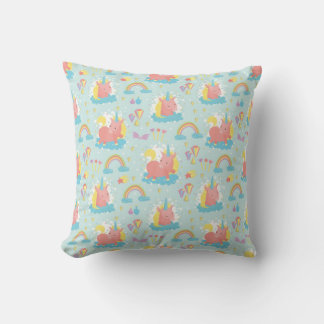 Unicorn och Rainbow Mönster Kudde