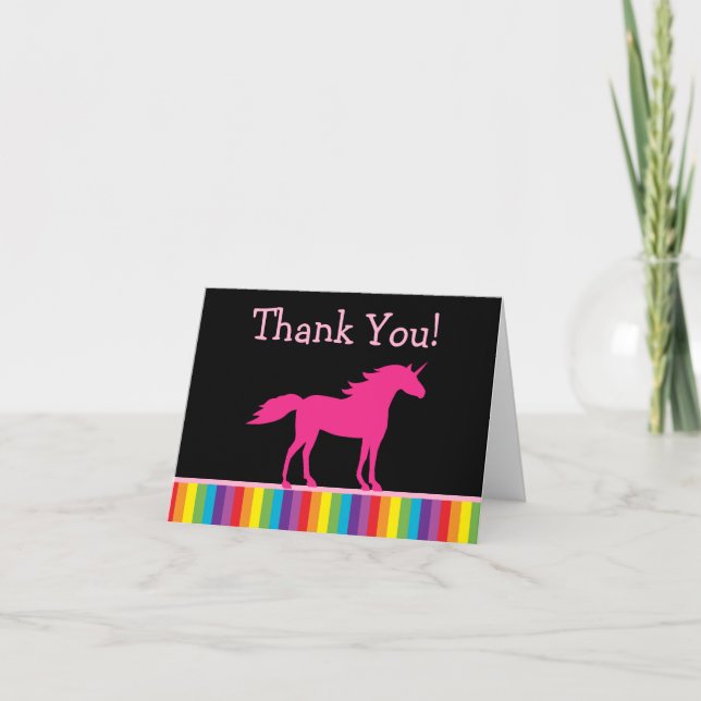 Unicorn och Rainbow - tackkort (Framsida)