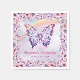 Unicorn och Rainbows Födelsedagsfest Fairy castle Pappersservett