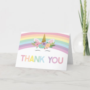 Unicorn och Rainbows Guld Glitter Stars Tack Kort