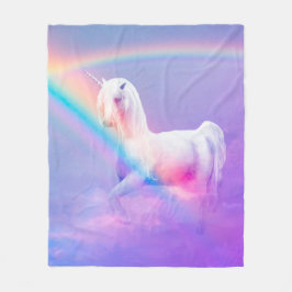 Unicorn och regnbåge fleecefilt