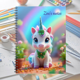 Unicorn och regnbåge i baby, flickor anteckningsbok