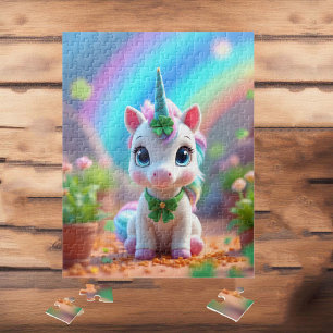 Unicorn och regnbåge i baby, flickor pussel