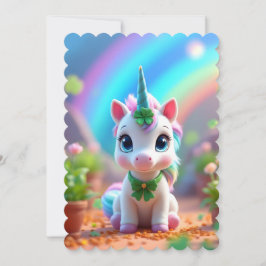 Unicorn och regnbåge i baby, flickors födelsedag