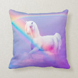 Unicorn och regnbåge kudde