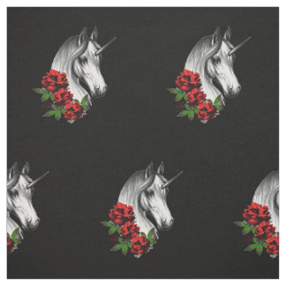 Unicorn och Ro Fantasy Goth Print Tyg
