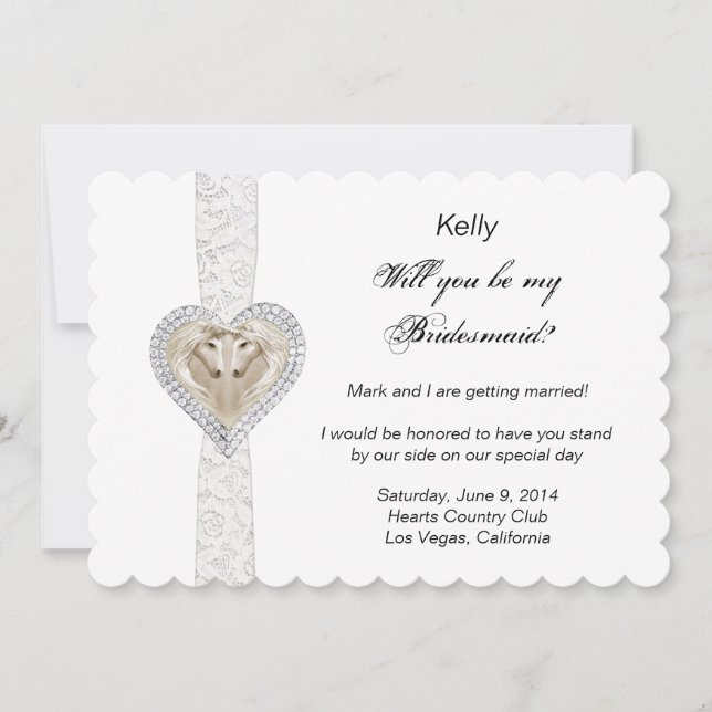 Unicorn- och Snöre-Bröllop-kort Inbjudningar (Framsida)