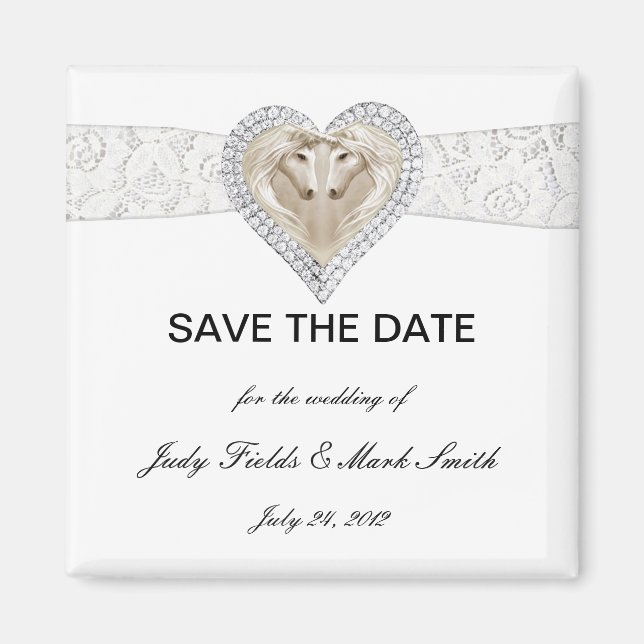 Unicorn och Snöre Spara datum magneter (Framsidan)