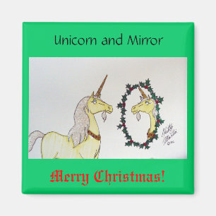 Unicorn och spegel magnet