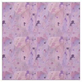 Unicorn och stjärndesign för rosa och lila tyg