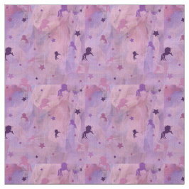 Unicorn och stjärndesign för rosa och lila tyg
