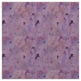 Unicorn och stjärndesign för rosa och lila tyg