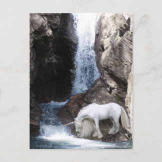 Unicorn och vattenfall vykort
