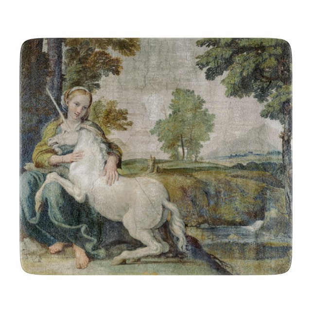 Unicorn och Young Woman (av Domenichino) (Framsidan)