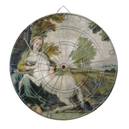 Unicorn och Young Woman (av Domenichino) Darttavla