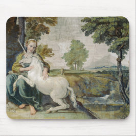 Unicorn och Young Woman (av Domenichino) Musmatta