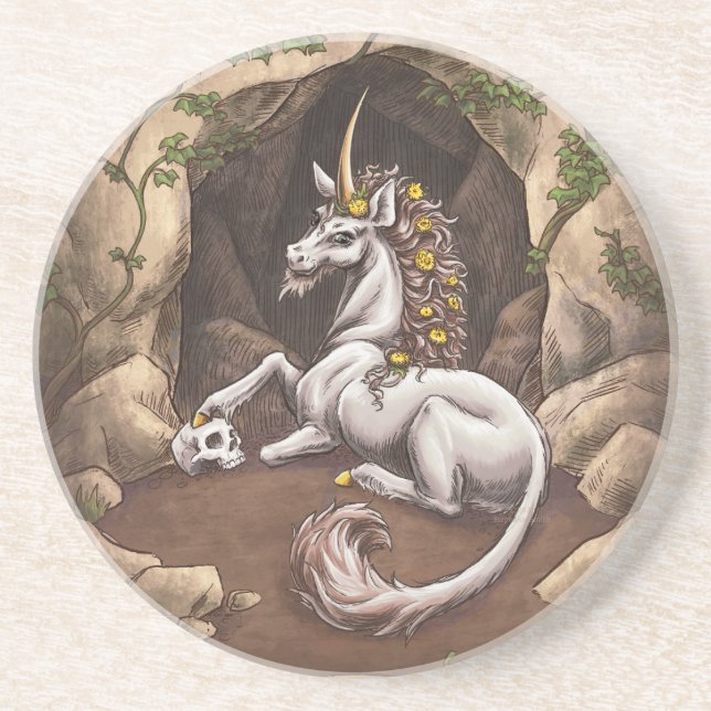 Unicorn of Earth Inslag Fantasy Art Underlägg (Framsidan)