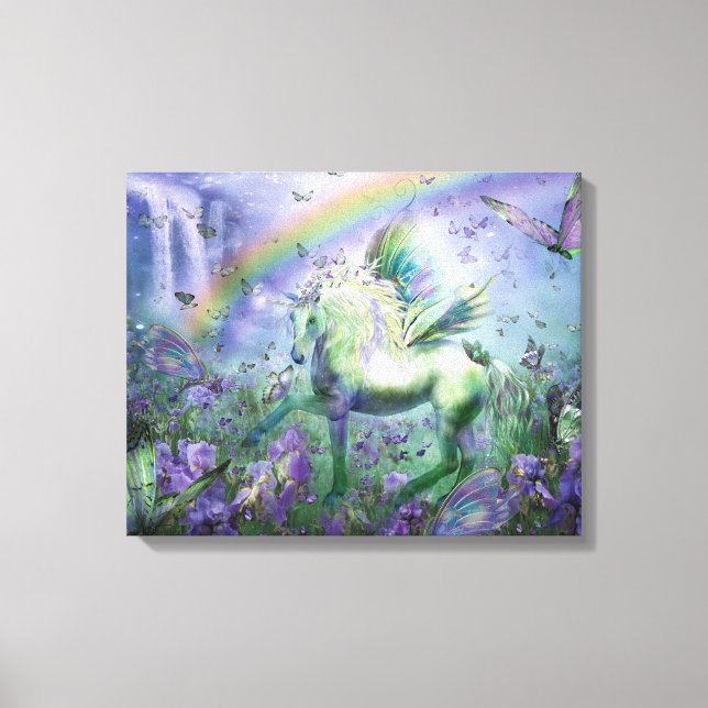 Unicorn of the Butterflies Fine Art Kanvastryck (Framsida)
