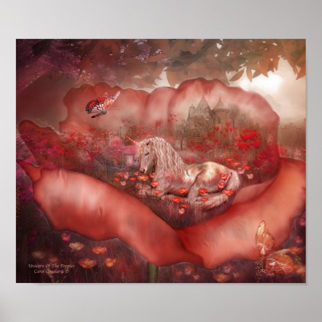 Unicorn of the Poppies Art Mural Poster (Framsidan)