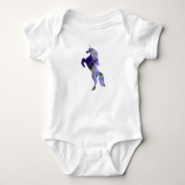 Unicorn Old Scooter Baby Jersey Bodydress, White T-shirt (Framsida)