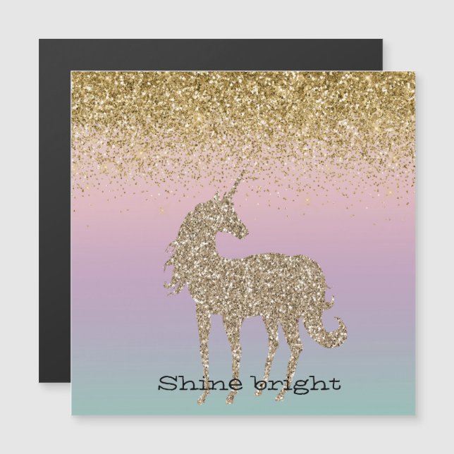 Unicorn Ombre Guld Glitter (Fram/baksida)