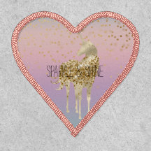 Unicorn Ombre Guld Glitter Heart