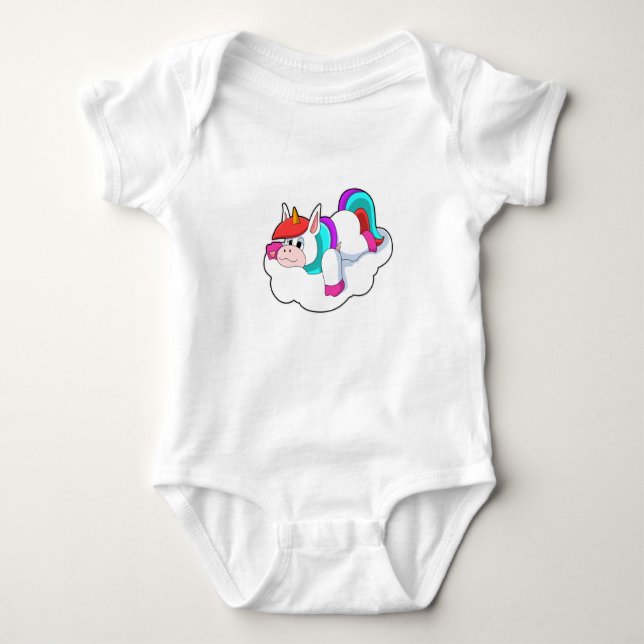 Unicorn on Clouds T Shirt (Framsida)