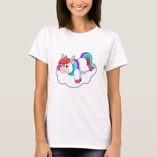 Unicorn on Clouds T Shirt (Framsida)