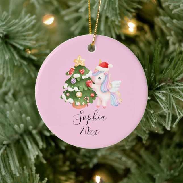 Unicorn Önskemål - Anpassningsbar jul Ornament for (Träd)