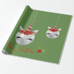 Unicorn Ornament Söt Helgdag jul Presentpapper<br><div class="desc">Den här designen har skapats med digitalteknik. Det kan vara personlig genom att klicka på anpassningsknappen och ändra färg, lägga till namn, initialer eller ord. Kontakta mig på colorflowcreations@gmail.com om du vill ha denna design på en annan produkt. Köp min ursprungliga abstrakt-akrylmålning för försäljning på www.etsy.com/shop/colorflowart. Se fler av mina...</div>