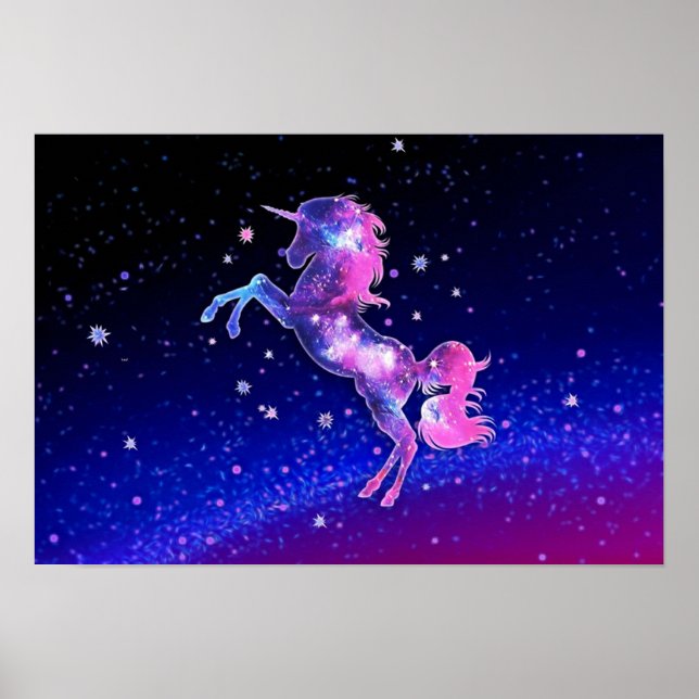 Unicorn outer space galaxy universe stars poster (Framsidan)