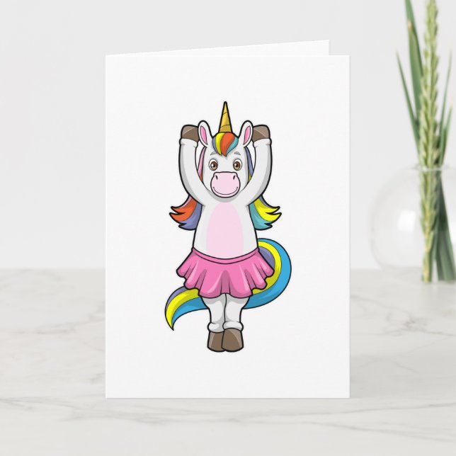 Unicorn på Ballet Dance med Skirt Kort (Framsida)