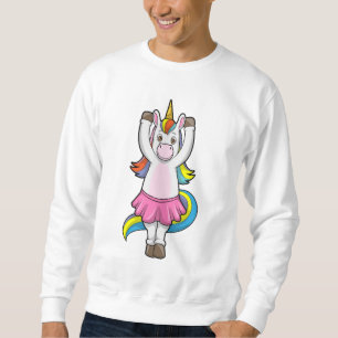 Unicorn på Ballet Dance med Skirt Lång Ärmad Tröja