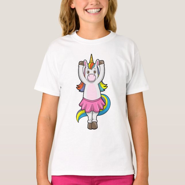 Unicorn på Ballet Dance med Skirt T Shirt (Framsida)