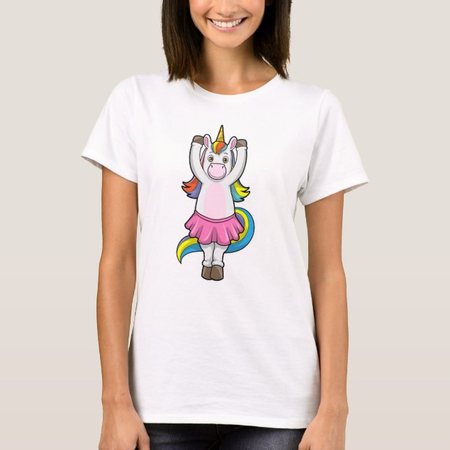 Unicorn på Ballet Dance med Skirt T Shirt (Framsida)