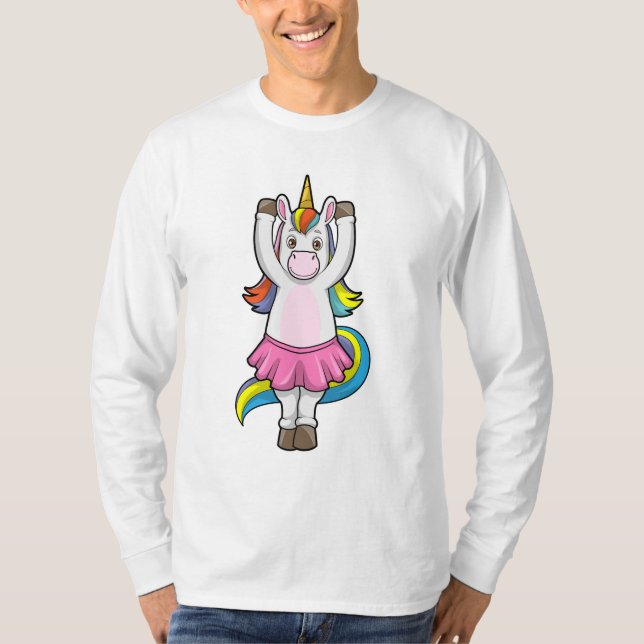 Unicorn på Ballet Dance med Skirt T Shirt (Framsida)