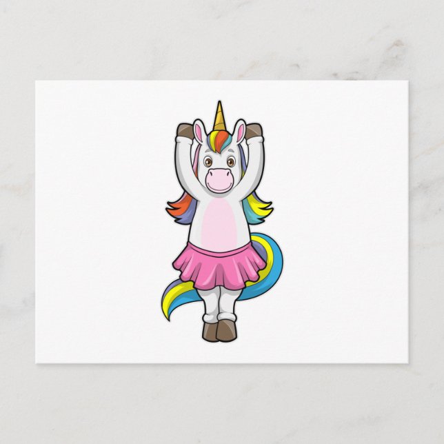 Unicorn på Ballet Dance med Skirt Vykort (Framsida)