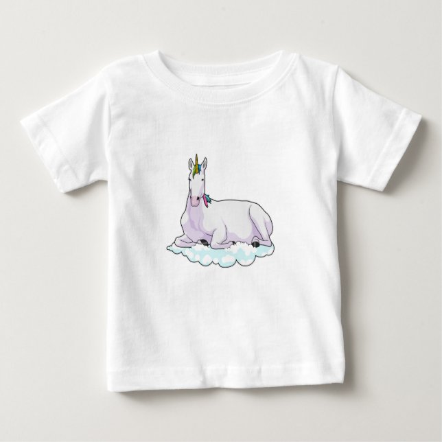 Unicorn på Cloud T Shirt (Framsida)