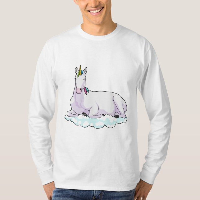 Unicorn på Cloud T Shirt (Framsida)